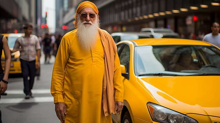 close up indian man new york city