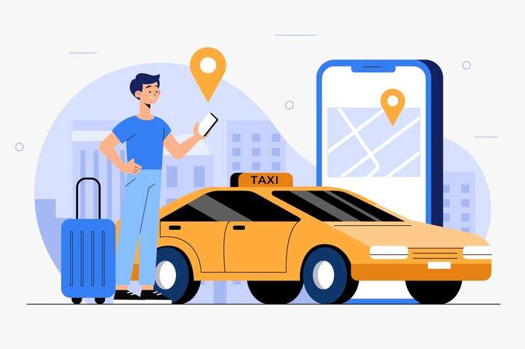 taxi app concept illustration