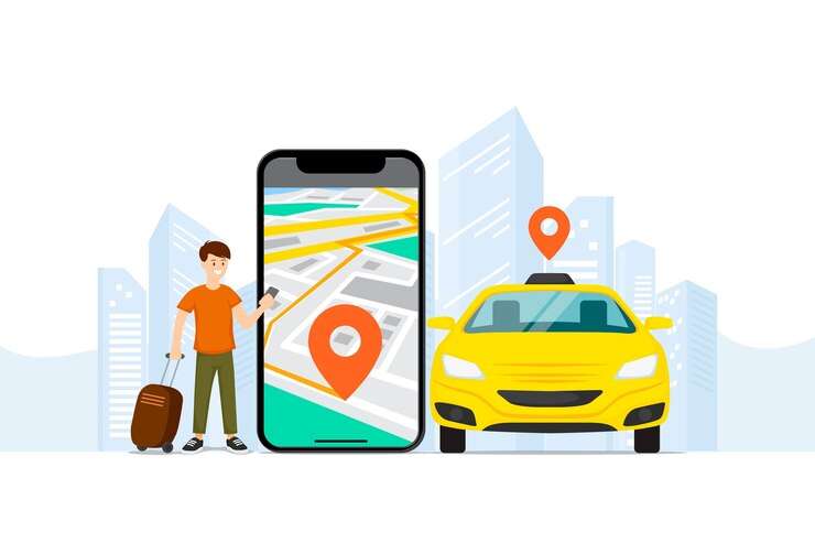 taxi app interface concept